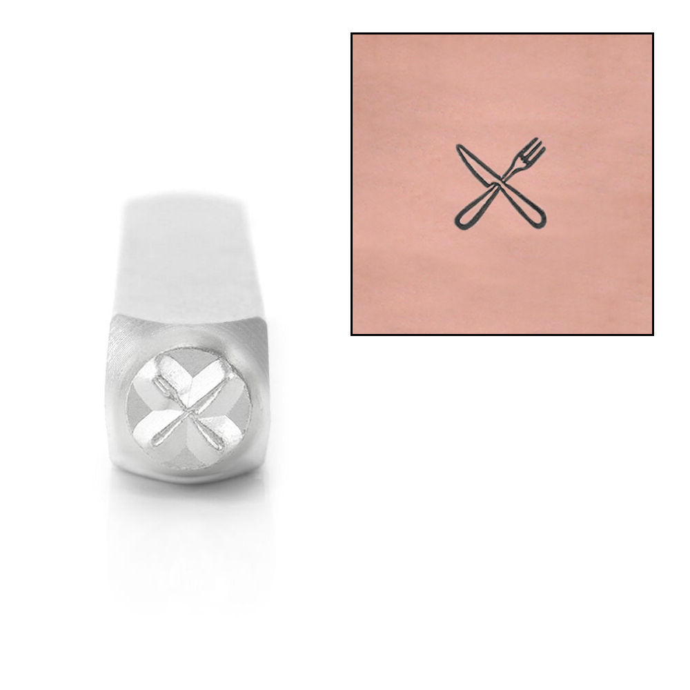Metal Stamping Tools ImpressArt Fork and Knife Design Stamps, 6mm